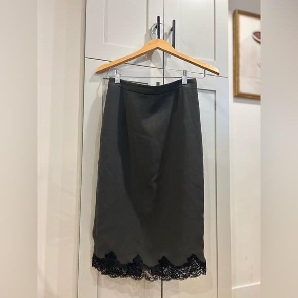 Theory Black Pencil Skirt Knee-Length Cocktail - Picture 4 of 5